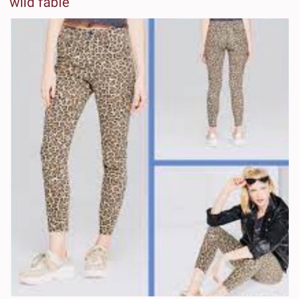 Wild Fable High Rise Leopard Print Jeans, 10.